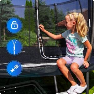 Trampolina ogrodowa THUNDER 8ft 244 cm dla dzieci z siatką wewnętrzną i drabinką