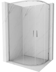 Mexen Exo-S Duo kabina prysznicowa półokrągła asymetryczna rozsuwana 90 x 80 cm, transparent, chrom - 8132-090-080-01-00