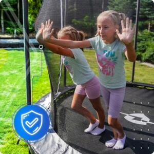 Trampolina ogrodowa THUNDER 8ft 244 cm dla dzieci z siatką wewnętrzną i drabinką