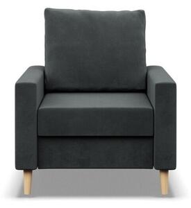 Fotel skandynawski, MILO, velvet, 75x92x92 cm, ciemny szary | TYLETEGOTU
