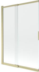 Mexen Fox parawan nawannowy 2-skrzydłowy przesuwny 120 x 150 cm, transparent, złoty szczotkowany - 891-120-002-55-00