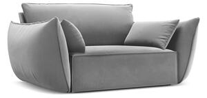 Jasnoszary aksamitny fotel Vanda – Mazzini Sofas