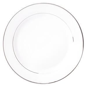 Talerz AMBITION Aura Silver 27 cm Biało-srebrny