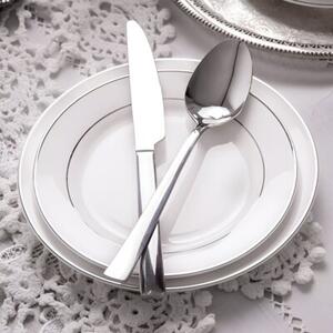 Talerz AMBITION Aura Silver 27 cm Biało-srebrny