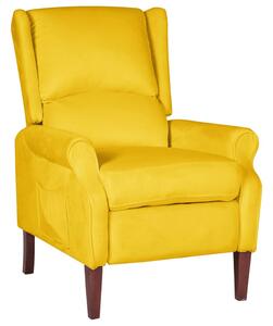 Rozkładany fotel, żółty, obity aksamitem