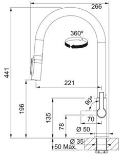 Bateria kuchenna stojÄ ca FRANKE Maris Slim Clear Water J pull-out do filtra wody Czarny mat 120.0730.911