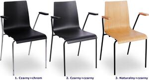 Drewniane krzesło konferencyjne naturalny + czarny - Gixo 4X