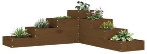 Donica ogrodowa, 4-poziomowa, 106x104,5x36 cm, miodowa, sosnowa