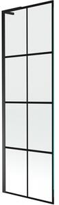 Mexen Next L parawan nawannowy 1-skrzydłowy 60 x 150 cm, czarna kratka, czarny - 895-060-000-03-77-70