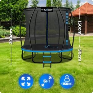 Trampolina ogrodowa THUNDER 6ft 183 cm z elastyczną matą i siatką wewnętrzną