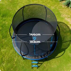 Trampolina ogrodowa THUNDER 6ft 183 cm z elastyczną matą i siatką wewnętrzną