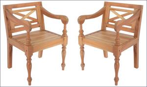 Mahoniowe fotele na taras Amarillo 2 szt - jasnobrązowe