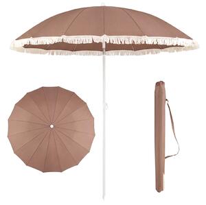 Parasol plażowy z frędzlami 160 cm - składany z pokrowcem