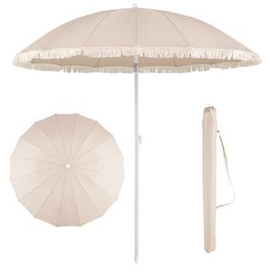 Parasol plażowy z frędzlami 160 cm - składany z pokrowcem