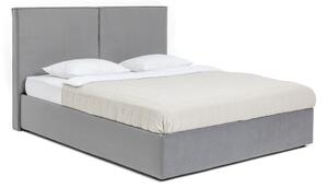 Szare tapicerowane łóżko dwuosobowe ze schowkiem i stelażem 160x200 cm Thessa Bold – Bonami Selection