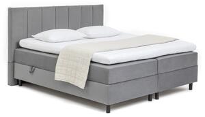 Szare łóżko kontynentalne ze schowkiem 160x200 cm Elva Bold Line – Bonami Selection