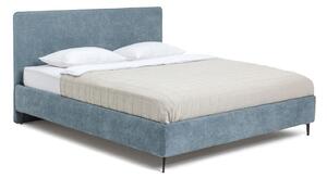 Niebieskie tapicerowane łóżko dwuosobowe ze stelażem 160x200 cm Noira Slim – Bonami Selection