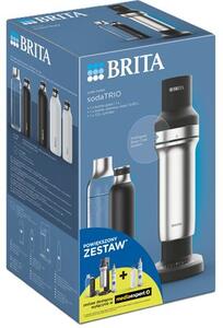 Saturator BRITA SodaTrio Czarny z dwoma nabojami + dodatkowa butelka 1L