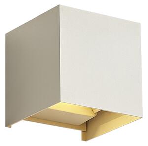 Nowoczesna zewnętrzna lampa ścienna beżowa z 2 źródłami światła LED IP54 - Edwin
