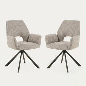 AC Design Graham, Wyściełane siedzisko tapicerowane, Tkanina, Szary, Wyściełane oparcie tapicerowane, Tkanina, Beżowy