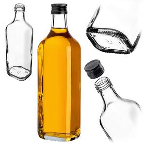 Szklana butelka na whisky Vigna 500ml z czarną zakrętką 1 szt