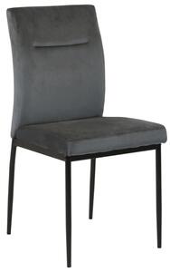 Krzesło do jadalni Design Scandinavia Demi (zestaw 2 szt.), aksamit, ciemnoszary