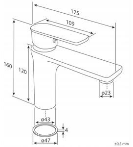 Bateria umywalkowa Estiva Arala Chrom 16 cm z perlatorem montaż na umywalce 1 szt