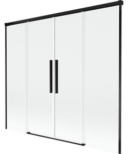 Mexen Rox parawan nawannowy 2-skrzydłowy rozsuwany 170 x 150 cm, transparent, czarny - 8C9-170-002-70-00