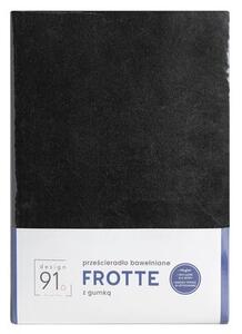 Prześcieradło EUROFIRANY Design 91 Frotte 140 x 200 cm Czarny