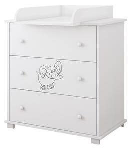 Komoda z przewijakiem ELEPHANT - Biała