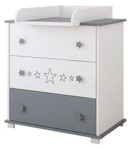 Komoda z przewijakiem GALAXY - Biało-szara