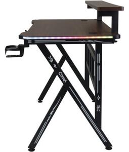 Biurko gamingowe COBRA CRF4012 RGB Brązowy