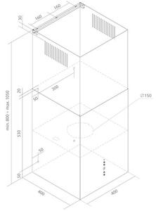 Okap AFRELLI Brava 40 Czarny Mat 635m3/h 64dB klasa B timer