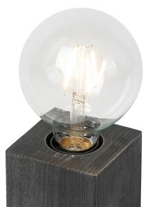 Wiejska lampa stołowa z czarnego drewna - Bloc Oswietlenie wewnetrzne