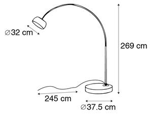 Luk Nowoczesna lampa podłogowa łuk stal klosz biały 45cm - XXL Oswietlenie wewnetrzne