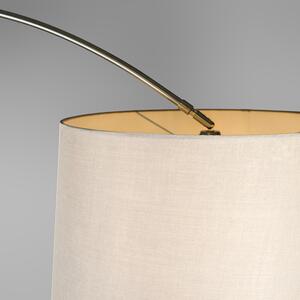 Luk Nowoczesna lampa podłogowa łuk stal klosz biały 45cm - XXL Oswietlenie wewnetrzne