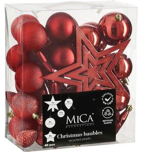 Bombka MICA 8 cm Czerwony (40 sztuk)