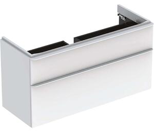 Geberit Smyle Square - Szafka pod umywalkę, 118x47x62 cm, 2 szuflady, biały błyszczący/biały matowy 500.355.00.1