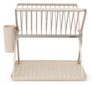 Beżowy metalowy ociekacz dwupiętowy 37x33 cm – Brabantia