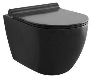 Kielle Gaia - Wisząca toaleta z deską SoftClose, Rimless, czarny mat 30115040