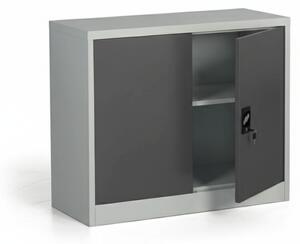 Metalowa szafa, demontowana, 1 półka, 950 x 800 x 400 mm, ciemnoszara