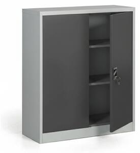 Metalowa szafa, demontowana, 2 półki, 950 x 1150 x 400 mm, ciemnoszara