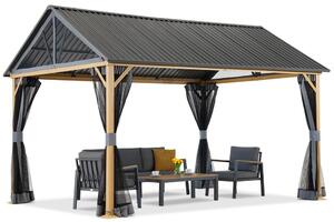 Aluminiowa altana ogrodowa Teramo z moskitierą 3x4 Garden Point