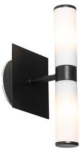 Nowoczesna lampa ścienna czarna IP44 2-punktowa - Wanna Oswietlenie wewnetrzne