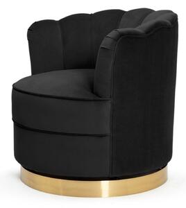 Fotel obrotowy muszelka Liliene czarno-złoty