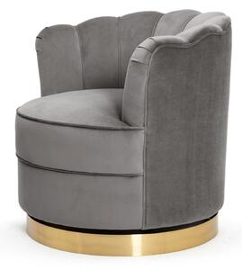 Fotel obrotowy muszelka Liliene szary + złoto