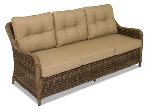 Trzyosobowa sofa technorattanowa Toledo brązowa Garden Point