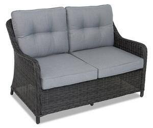 Dwuosobowa sofa z technorattanu Toledo antracyt Garden Point
