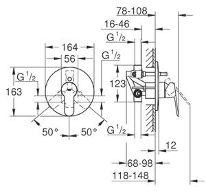Bateria wannowa podtynkowa GROHE BauEdge 29079000 Chrom