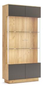Kredens witryna dwudrzwiowa Luna LED LN-113-LV, przeszkolna